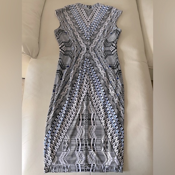 Whbm Petite Cap-Sleeve Printed Knit Sheath Dress size 6 /small - Picture 5 of 6